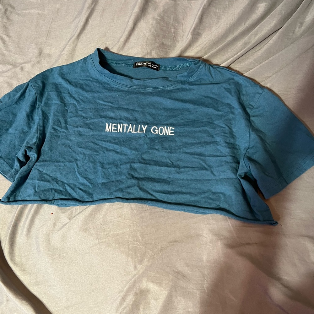 Shein blue crop top